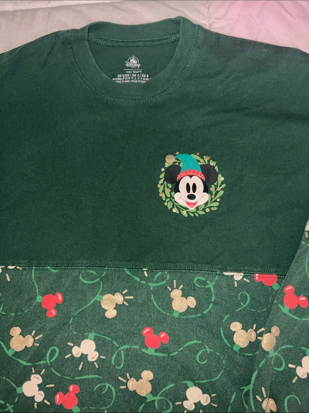 Disney Dark Green Crewneck Sweatshirt with Mickey Motif